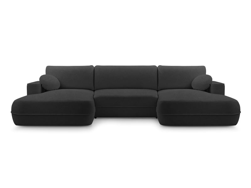 Canapé en u avec fonction lit peoni 364 cm noir élégant Peoni - Conforama A