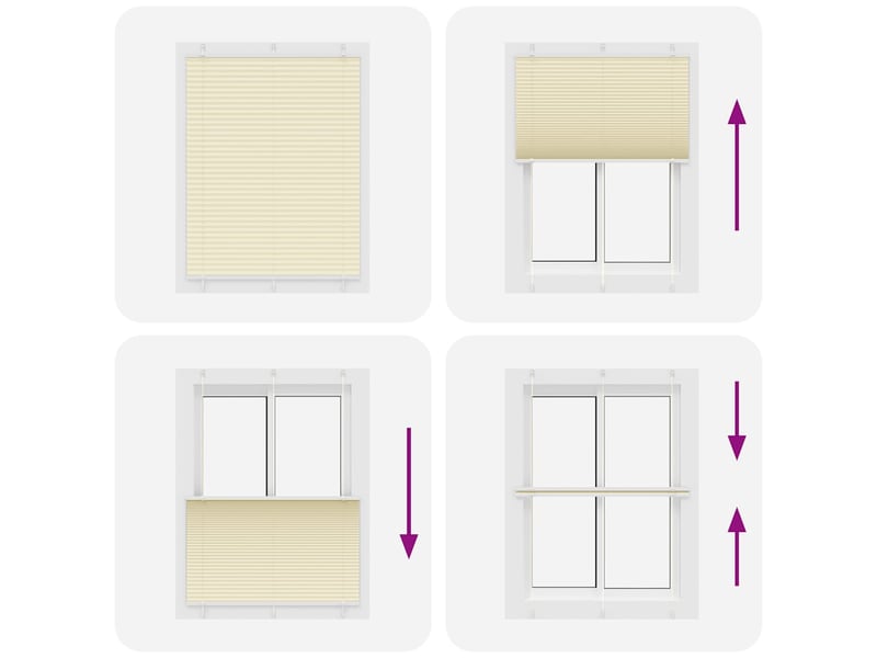  Store plissé, store de fenêtre crème 110x150cm largeur du tissu 109,4cm polyester cf46824  - Conforama E