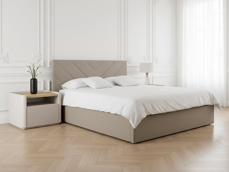  Bobochic lit coffre romane beige 180x200 ROMANE - Conforama D