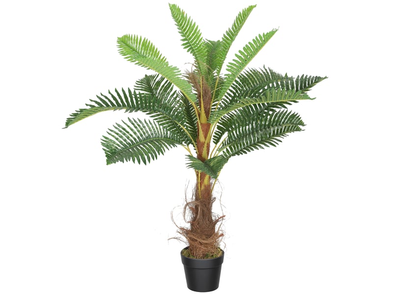  Palmier artificiel palmier 100 cm avec 21 feuilles en peva, plante décorative avec pot en plastique, vert  - Conforama B