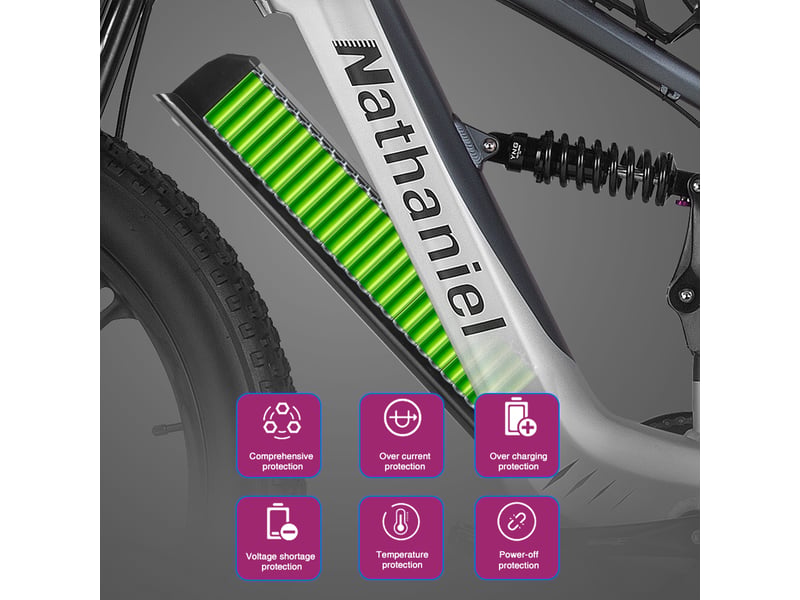 Vélo électrique 26 nathaniel syr09, 2000w double moteur, fat bike, argent - Conforama E