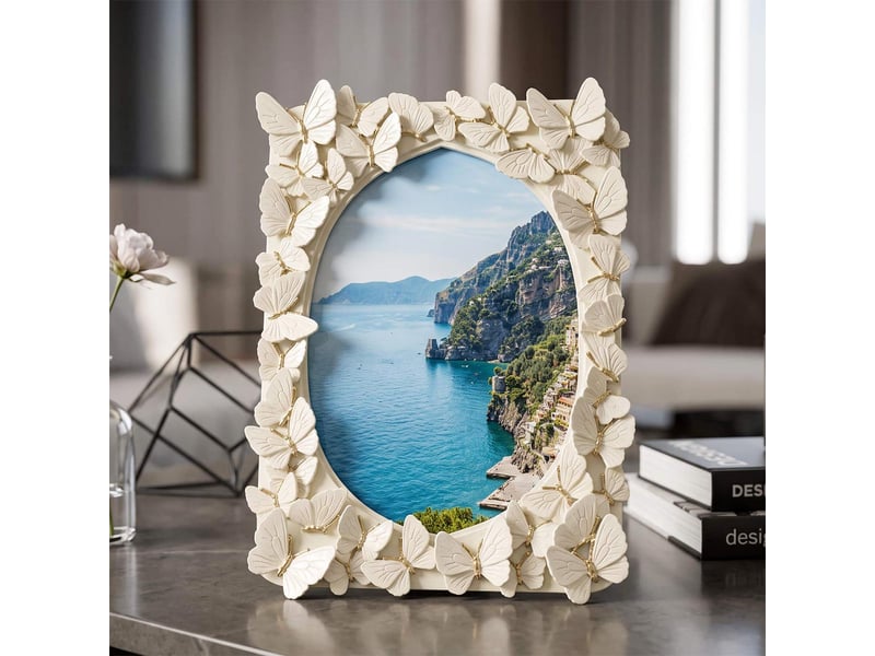  Cadre photo papillons farfalla 15x20cm crème  - Conforama E