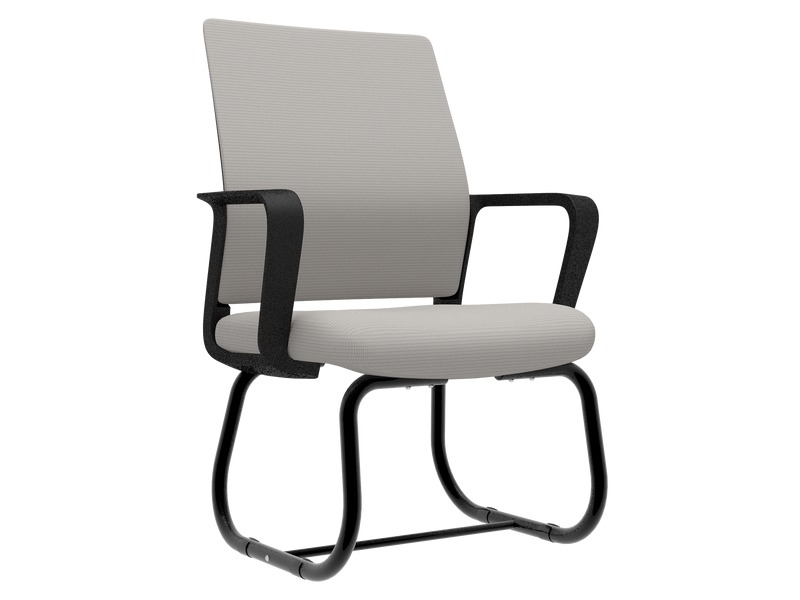  Chaise avec accoudoirs et dossier en maille gris et noir sur pied luge IKSETERA TRADING LTD - Conforama W