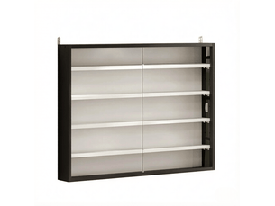 Vitrine coloris noir 4 étagère(s) <strong>DESMIU</strong> <strong></strong> - 80 cmx60 cm