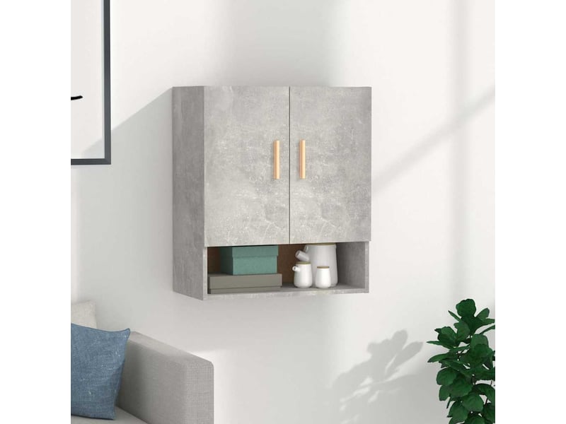  Armoire murale salon, meuble de rangement gris béton 60x31x70 cm bois d'ingénierie shl4188  - Conforama B