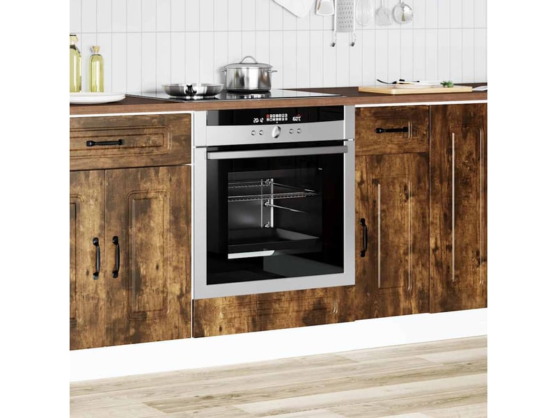 Armoire à four, armoire de cuisine kalmar chêne fumé bois d'ingénierie - Conforama C