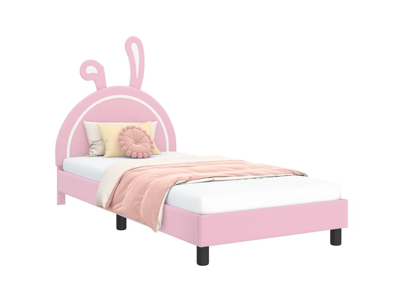  Cadre de lit pour enfants - lit jeune avec tête de lit rose 80 x 200 cm pu  - Conforama A