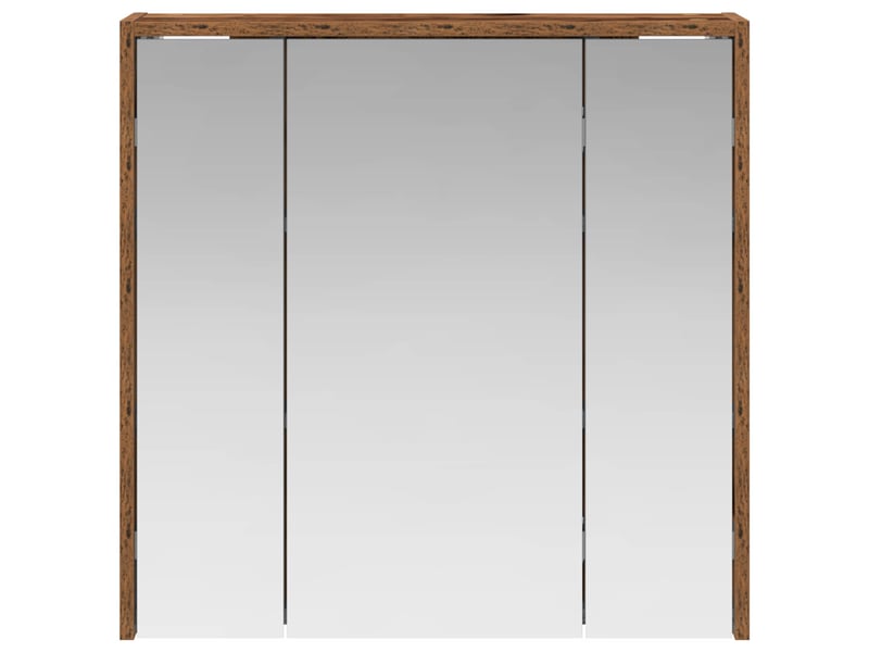  Armoire miroir de salle de bain, cabinet de salle de bain bois ancien 63,5 x 16 x 62,5 cm cf65146  - Conforama E