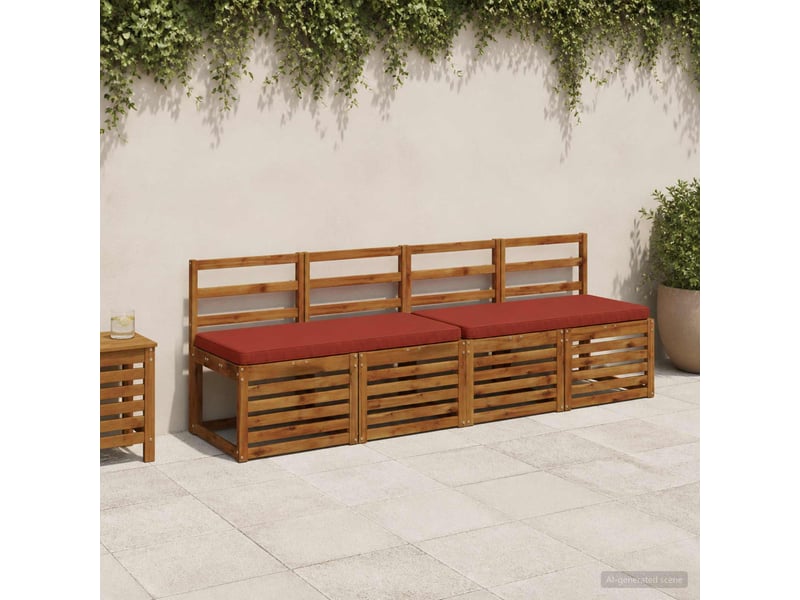  Lot de 2 coussins de banc, coussins d'assise vught 100 % polyester rouge cf58101  - Conforama B