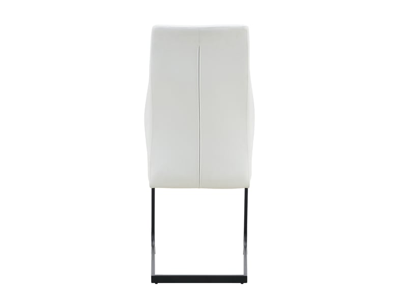  Lot de 2 chaises de salle à manger,43x63x100 cm,similicuir et métal noir,blanc  - Conforama E