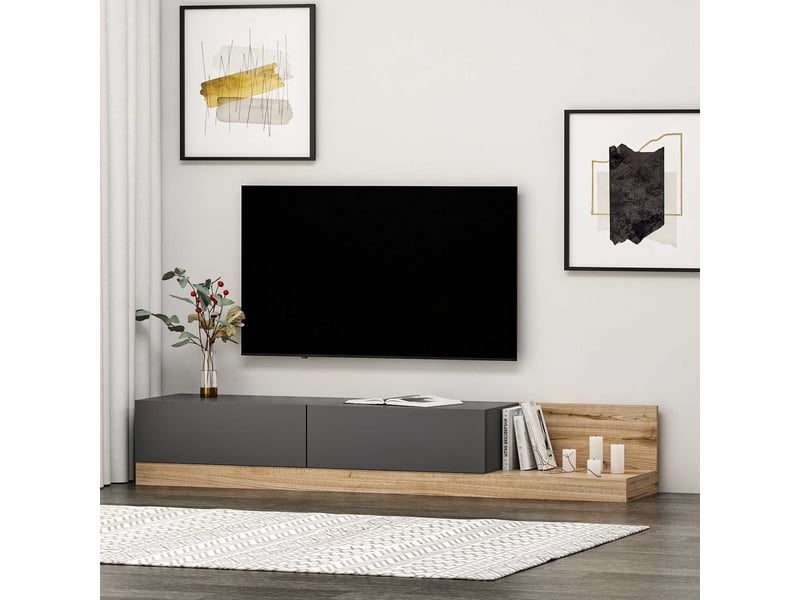 Majör meuble tv | 100 % mélamine | anthracite, noyer 382NRC1528 - Conforama E
