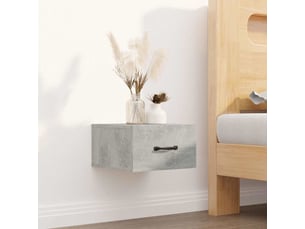 Lot de 2 tables de chevet - cabinet de chevet - table de nuit murales gris béton 35x35x20 cm