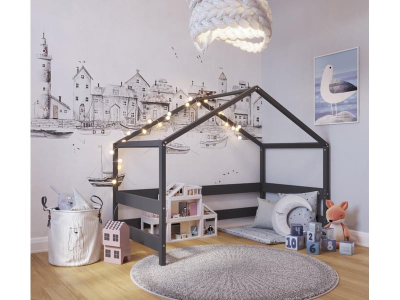  Yappyhytte playhouse - structure cabane 160x80 cm - anthracite 4754010388066 - Conforama B