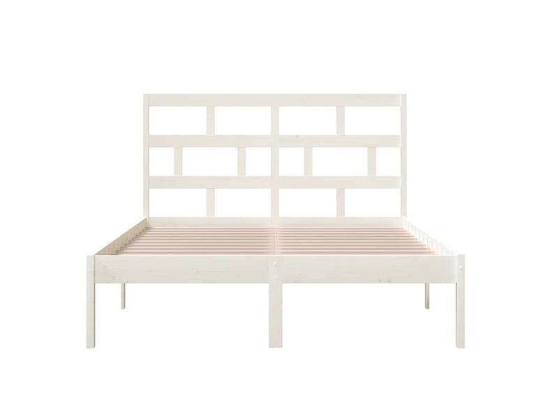  Lit double- lit adulte -  cadre de lit sans matelas blanc bois massif 140x200 cm  - Conforama C