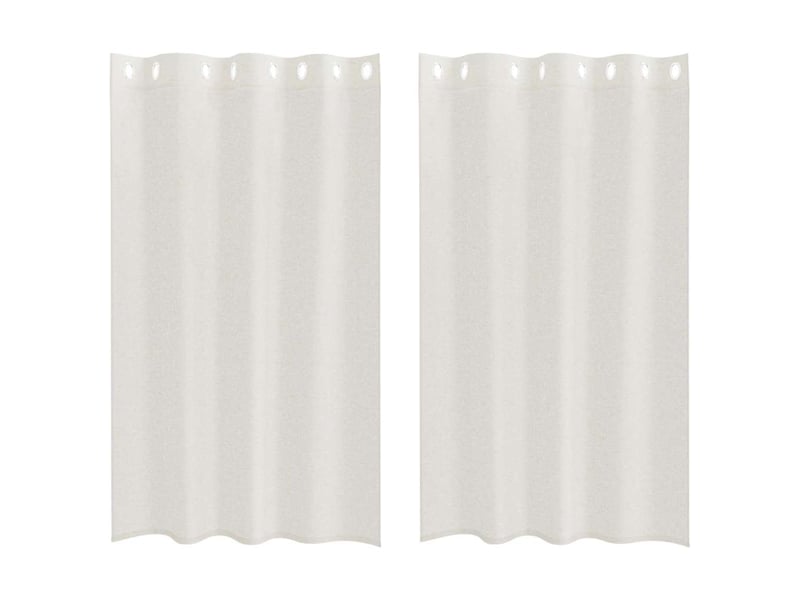  Lot de 2 rideaux en voile, voilage crème 175 x 140 cm polyester cf43895  - Conforama A