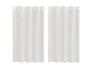 Lot de 2 rideaux en voile, voilage crème 175 x 140 cm polyester cf43895