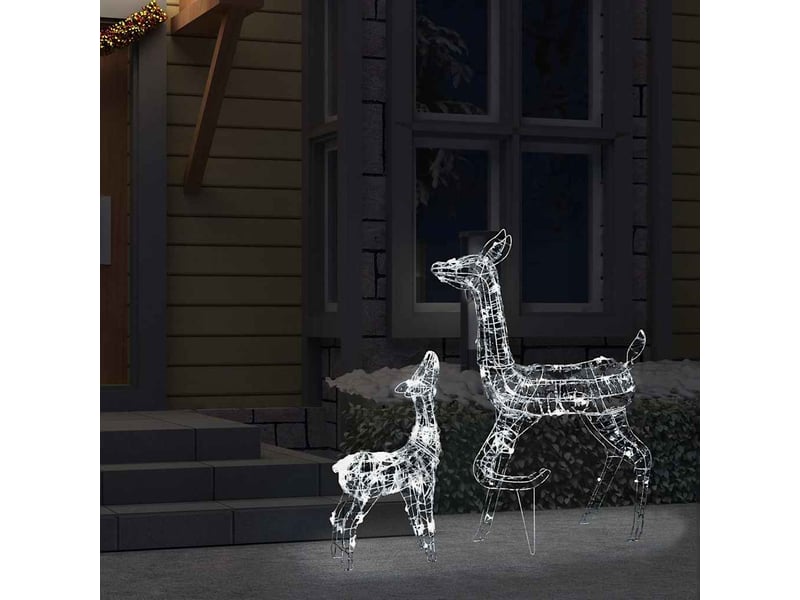  Famille de rennes de décoration, éclairage de noël acrylique 160 led blanc froid cf62032  - Conforama C