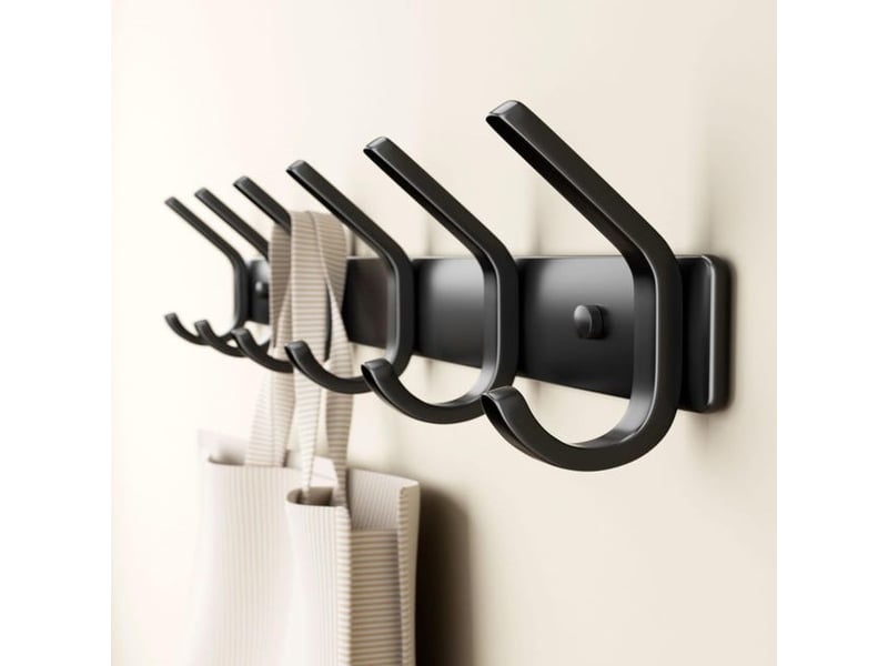  Cintre mural en métal noir mat de 15 pouces à six crochets, organisateur pour chambre d'enfant, entrée, salle de bain et serviettes de plage XLH-ZLS-014414ZLS - Conforama A