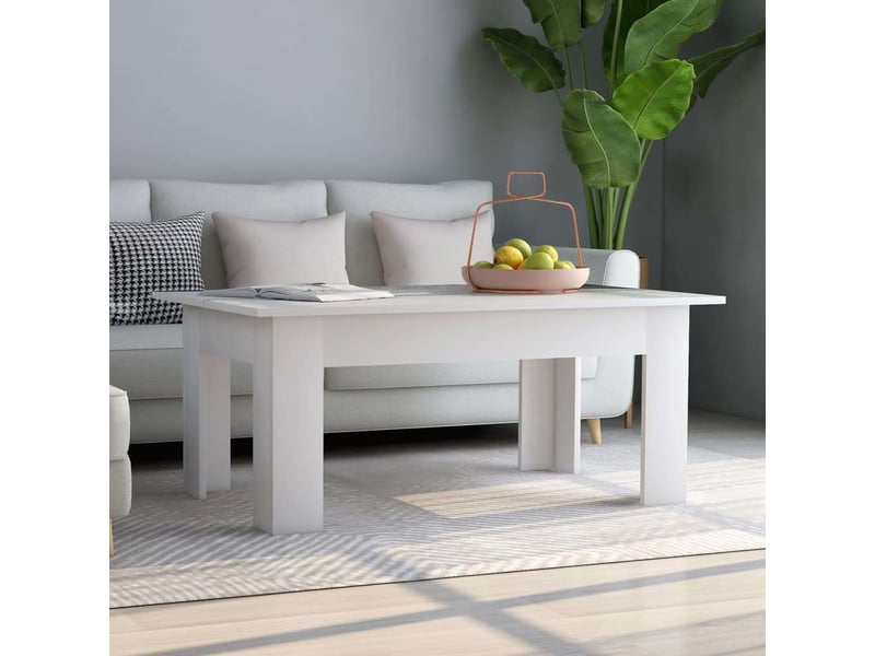  Table basse - table de salon - table à thé blanc 100x60x42 cm bois d'ingénierie  - Conforama B