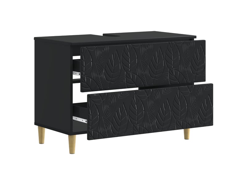 Meuble sous lavabo de salle de bain delft noir 82 x 41 x 59 cm cf64863 - Conforama C