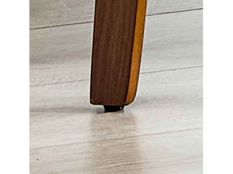  Tabouret de bar avec dossier ergonomique, repose-pieds et lot de 2, en tissu et bois blanc  - Conforama E