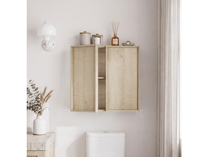 Armoire murale de salle de bains 60x21,6x58 cm effet chêne avec 2 portes