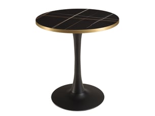 Icare - ensemble n°3: table bistrot d70cm en céramique marbré noir