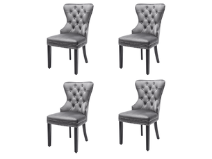 Lot de 4 chaises de salle à manger,51x51x97 cm,capitonné,velours,gris
