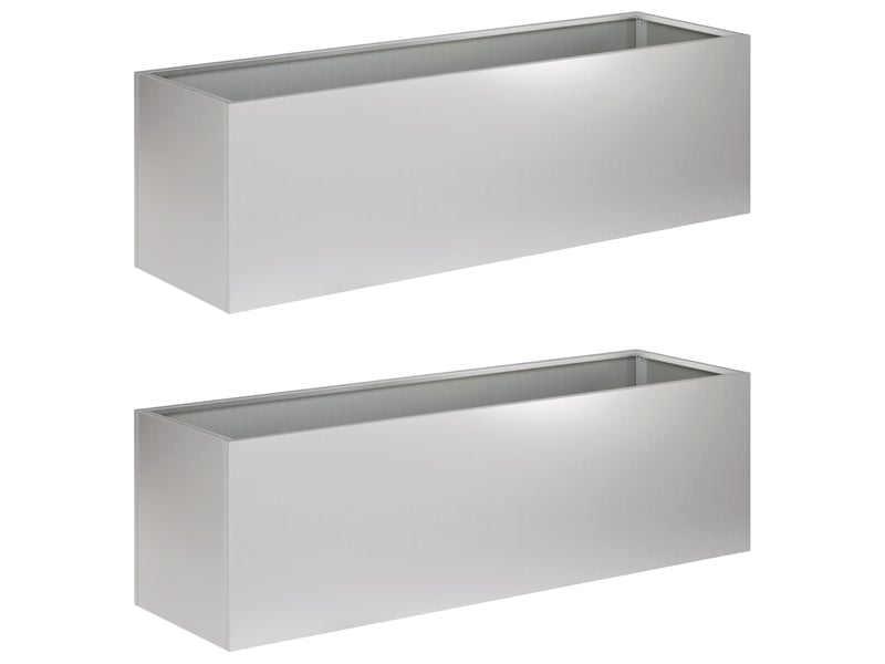 Jardinière - cache-pot de jardin 2 pcs argenté 80 x 30 x 30 cm - Conforama A