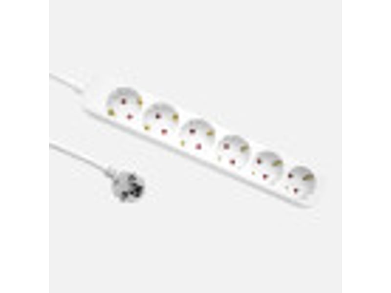 Multiprise fabrilamp florey 6 prises câble 1,5 m 3680 w blanc 260806141 - Conforama B