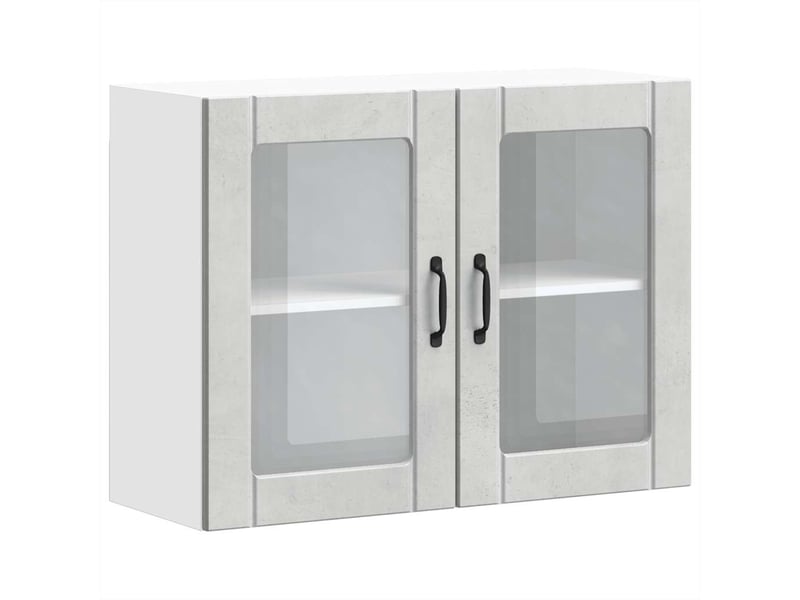  Armoire murale de cuisine avec porte en verre lucca gris béton shl3169  - Conforama A