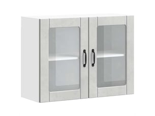 Armoire murale de cuisine avec porte en verre lucca gris béton shl3169