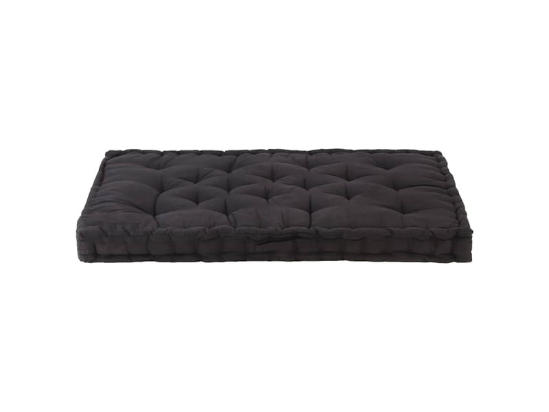  Coussin de plancher de palette, coussin d'assise coton 120x80x10 cm noir cf55519  - Conforama E