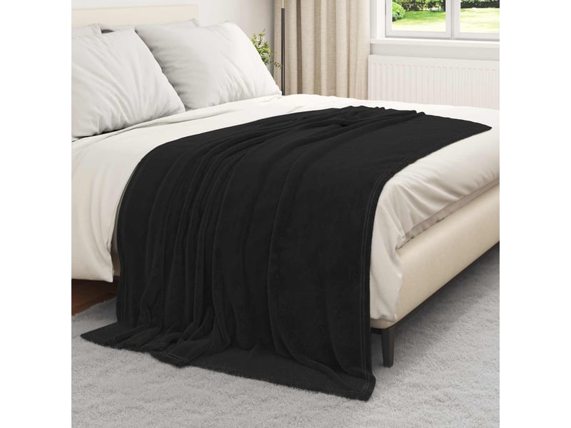  Plaid canapé noir 150x200 cm 0.78 kg polaire  - Conforama C