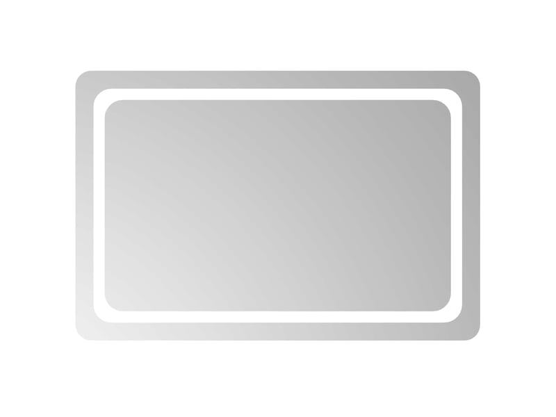 Miroir de salle de bain, miroir de toilette led transparent 90 x 60 cm verre trempé cf62633 - Conforama A