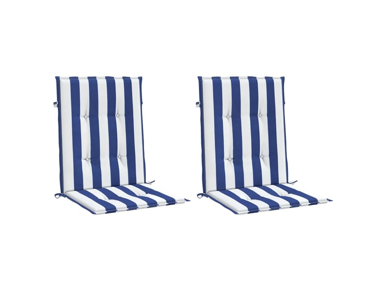  Lot de 2 coussins de dossier,  coussins de dos, tissu oxford bleu et blanc cf59447  - Conforama C