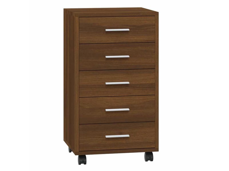  Armoire à tiroirs, rangement bureau avec roulettes chêne marron bois d'ingénierie  - Conforama A
