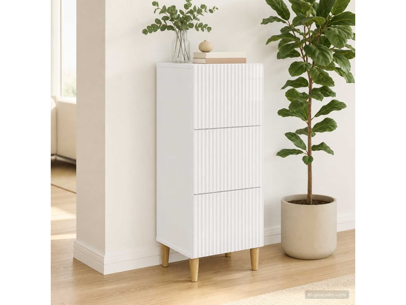  Armoire de rangement bureau, armoire à tiroirs blanc brillant 33 x 34,5 x 90 cm shl8316  - Conforama B