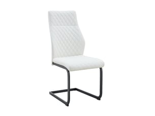 Lot de 2 chaises de salle à manger blanches et noires en similicuir pu et métal