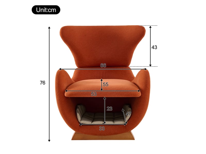  Fauteuil lounge design rouge brique avec niche intégrée  - Conforama C