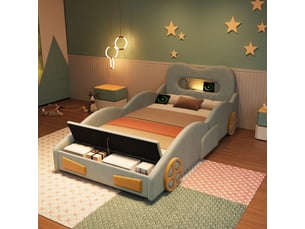 Lit avec rangement 90x200 cm <strong>MODERNLUXE</strong>  <strong></strong> coloris vert