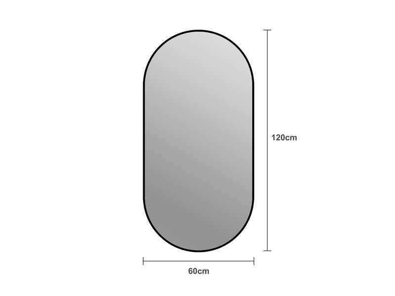  Miroir mural capsule 60x120 cm montage vertical ou horizontal cadre noir  - Conforama E