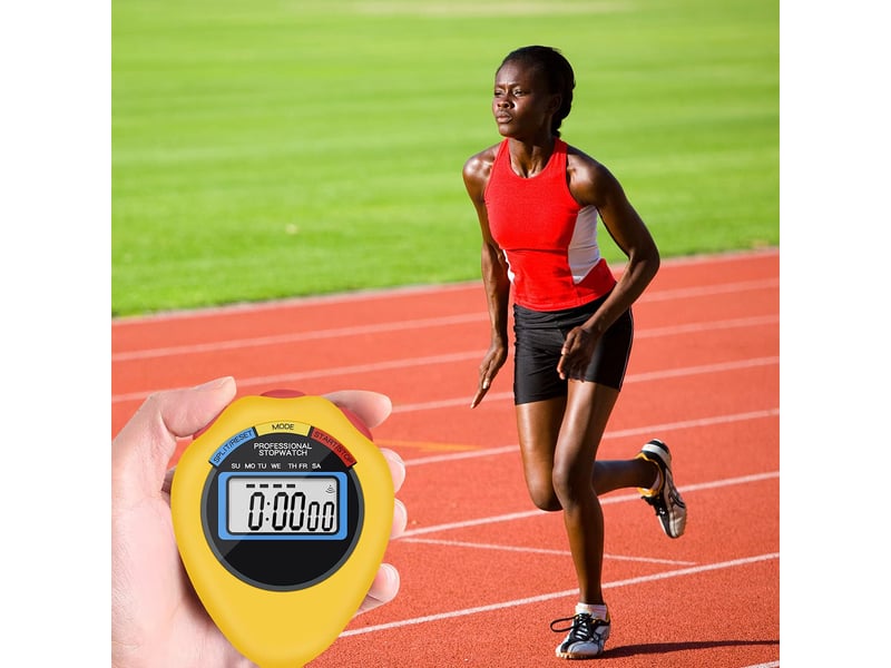  Lot de 12 chronomètres, chronomètres, minuteurs, grand écran avec date, heure et fonction alarme, les entraîneurs de et les arbitres (jaune) none - Conforama E