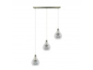 Fabrilamp lhasa, suspension, moderne, 3 x g9, cuir, 30-148 x 65 x 65 cm