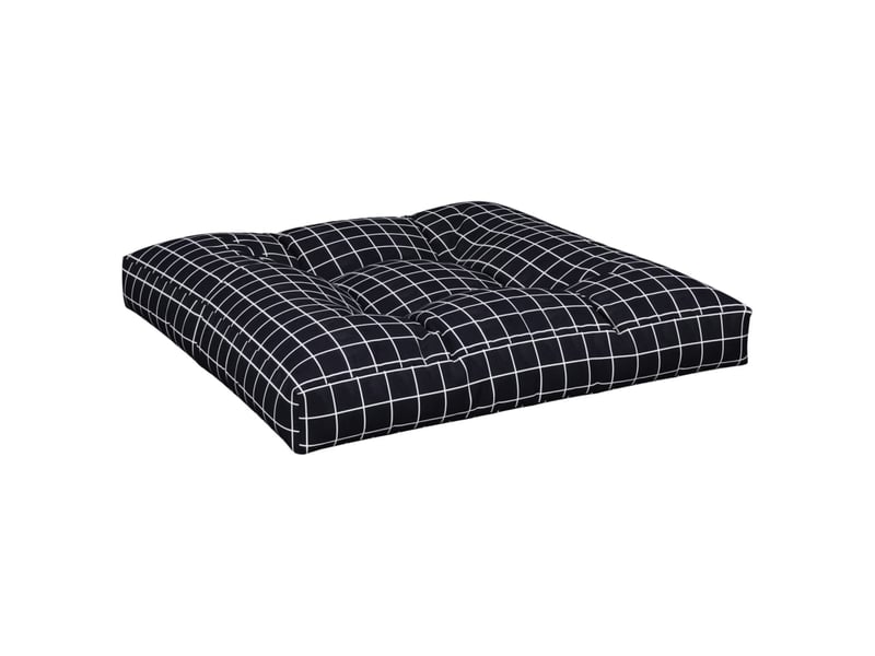  Lot de 2 coussins de palette, coussins de canapé motif à carreaux noir tissu cf59546  - Conforama E