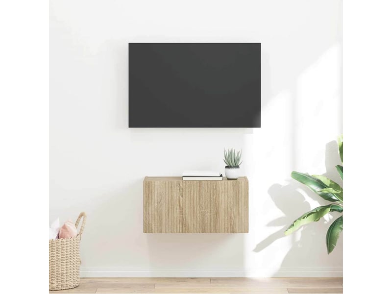  Meuble tv - banc tv - meuble de rangement mural 60 x 31 x 29,5 cm sonoma bois d'ingénierie  - Conforama B