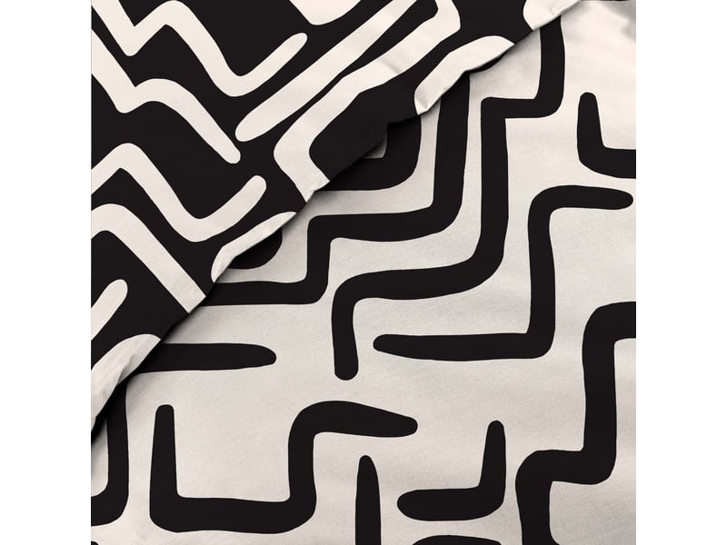  Parure de lit 3 pièces 100% coton à motifs géométriques housse + taies 240x220 cm  - Conforama B
