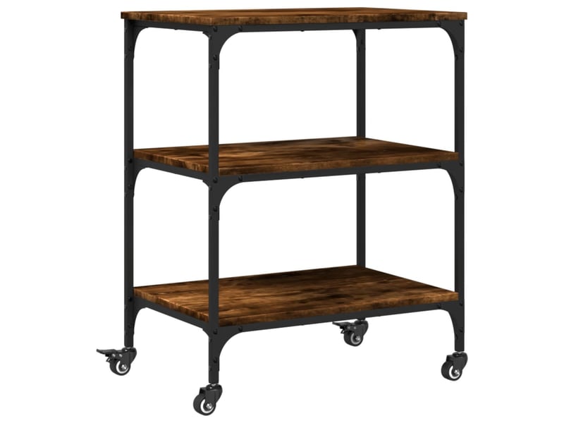  Chariot de cuisine, chariot de rangement chêne fumé 60x41x76 cm bois d'ingénierie  - Conforama A