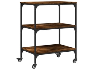 Chariot de cuisine, chariot de rangement chêne fumé 60x41x76 cm bois d'ingénierie