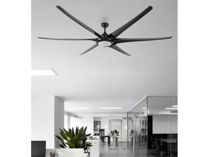  Ventilateur de plafond fabrilamp moncayo dc noir 6 pales 254 cm 6 vitesses led 24 w télécommande 181691609 - Conforama A